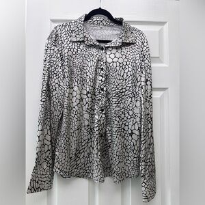Black and White Patterned Blouse XL